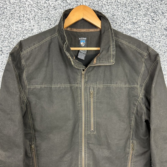 Vintage Kuhl Jacket Mens Large Brown Vintage Patina Dye Canvas Cotton Full Zip - Picture 2 of 14